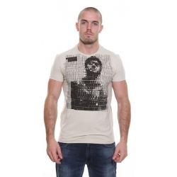 Beige Pepe Keyboard Print T-Shirt
