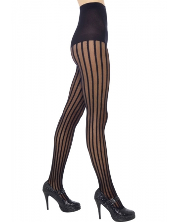 Striped Black Tights